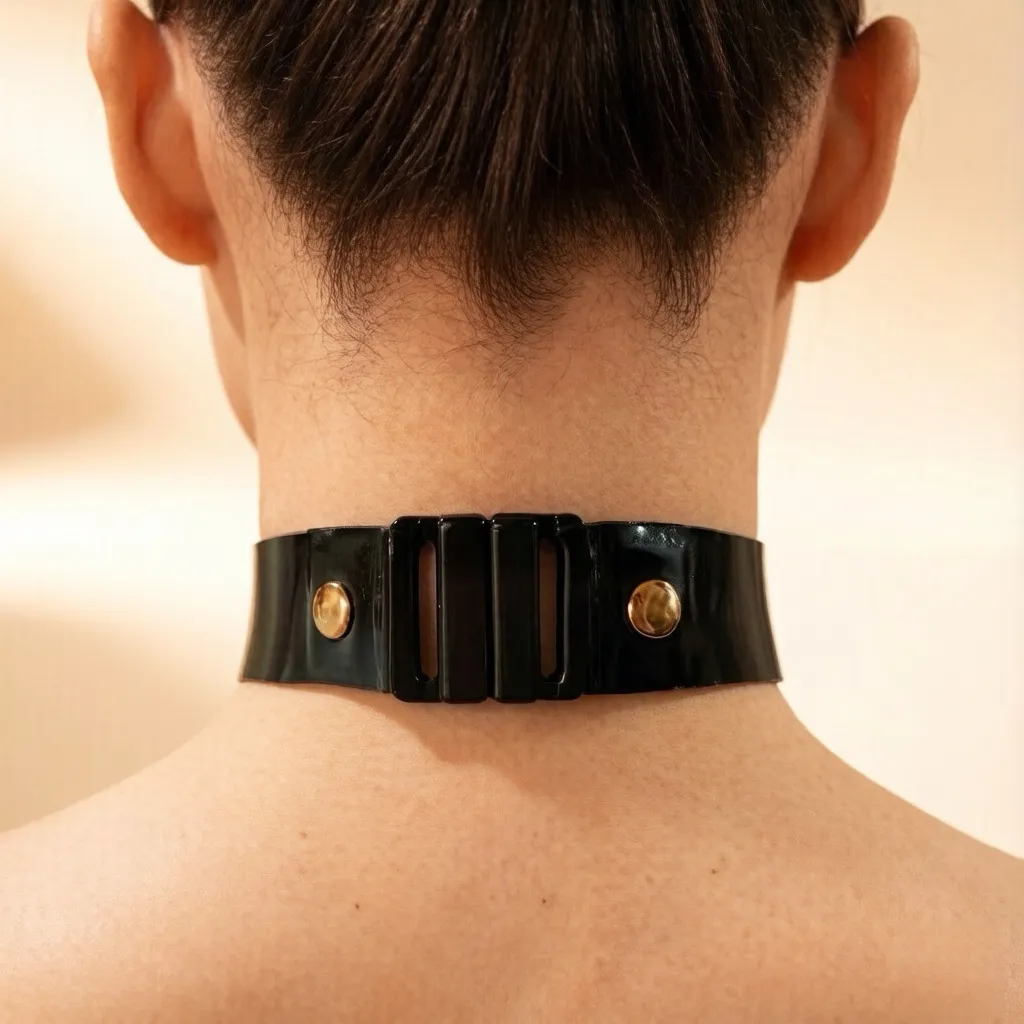 Women's Latex Chocker with Letter view 2
