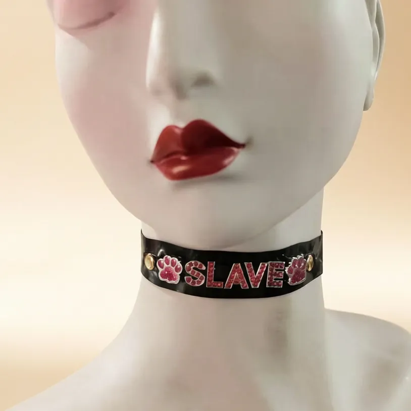 Women's Latex Chocker with Letter view 3