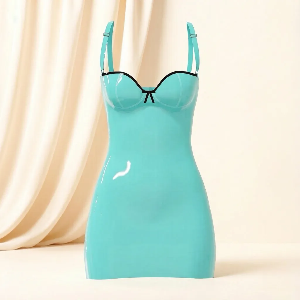 Women's Latex Spaghetti Strap Dress / One-piece — Aurelia view 2