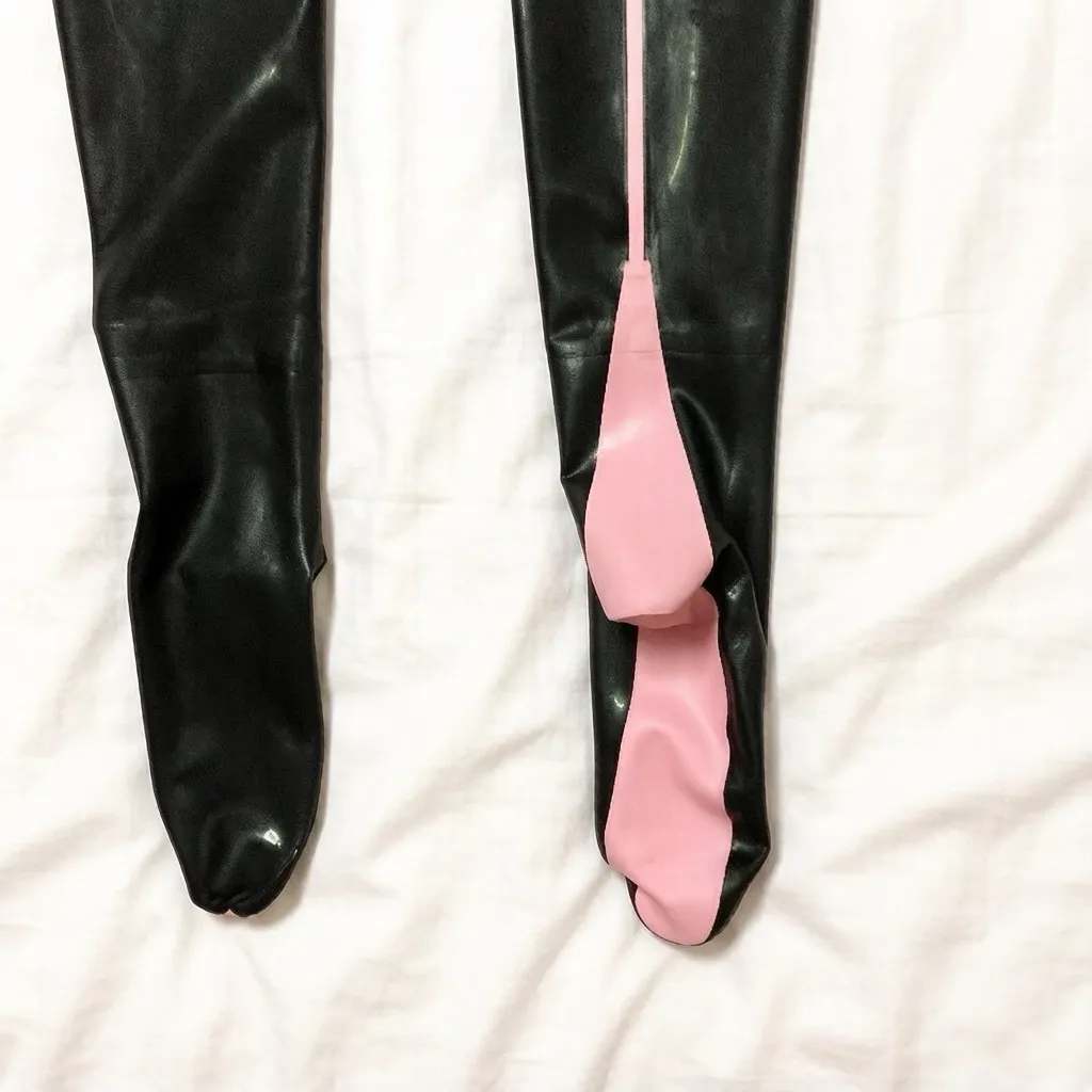 Women's Latex Heart-Mark Thigh-High Stockings view 5