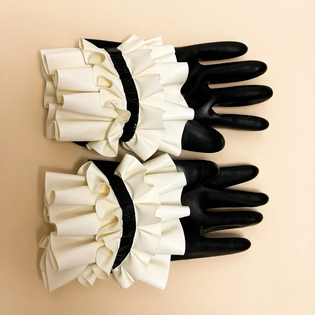 Latex Bow Lace Gloves view 5
