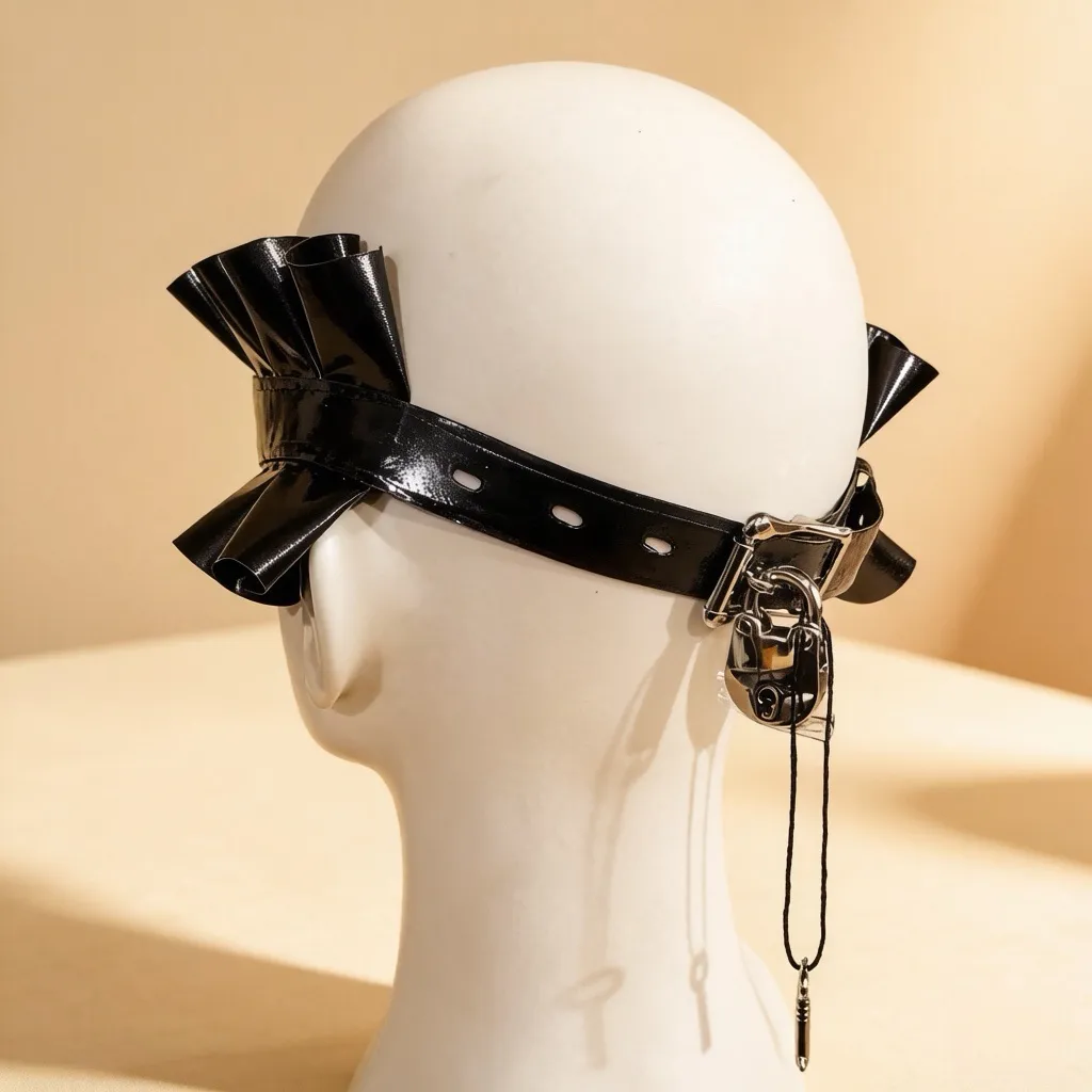 Women's Latex Lace Eye Mask view 2