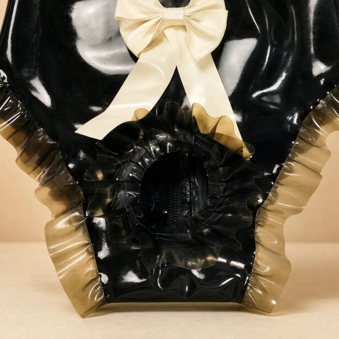 Women's Latex Bow Lace Panties / Underwear view 4