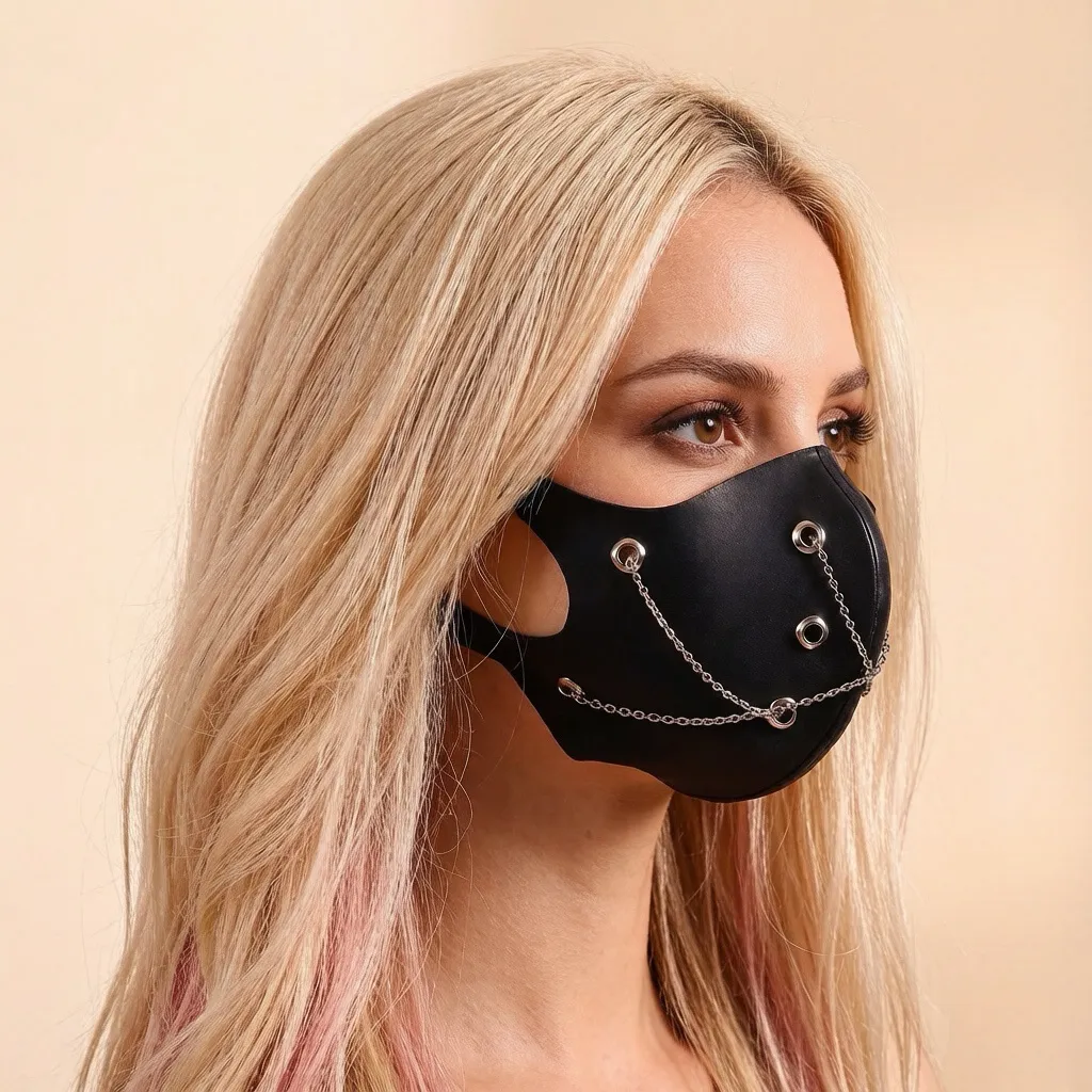 Latex Chain Face Mask view 3