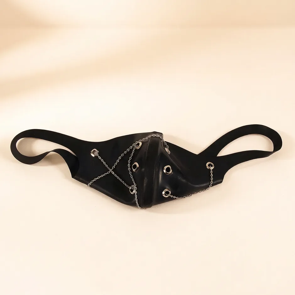 Latex Chain Face Mask view 4