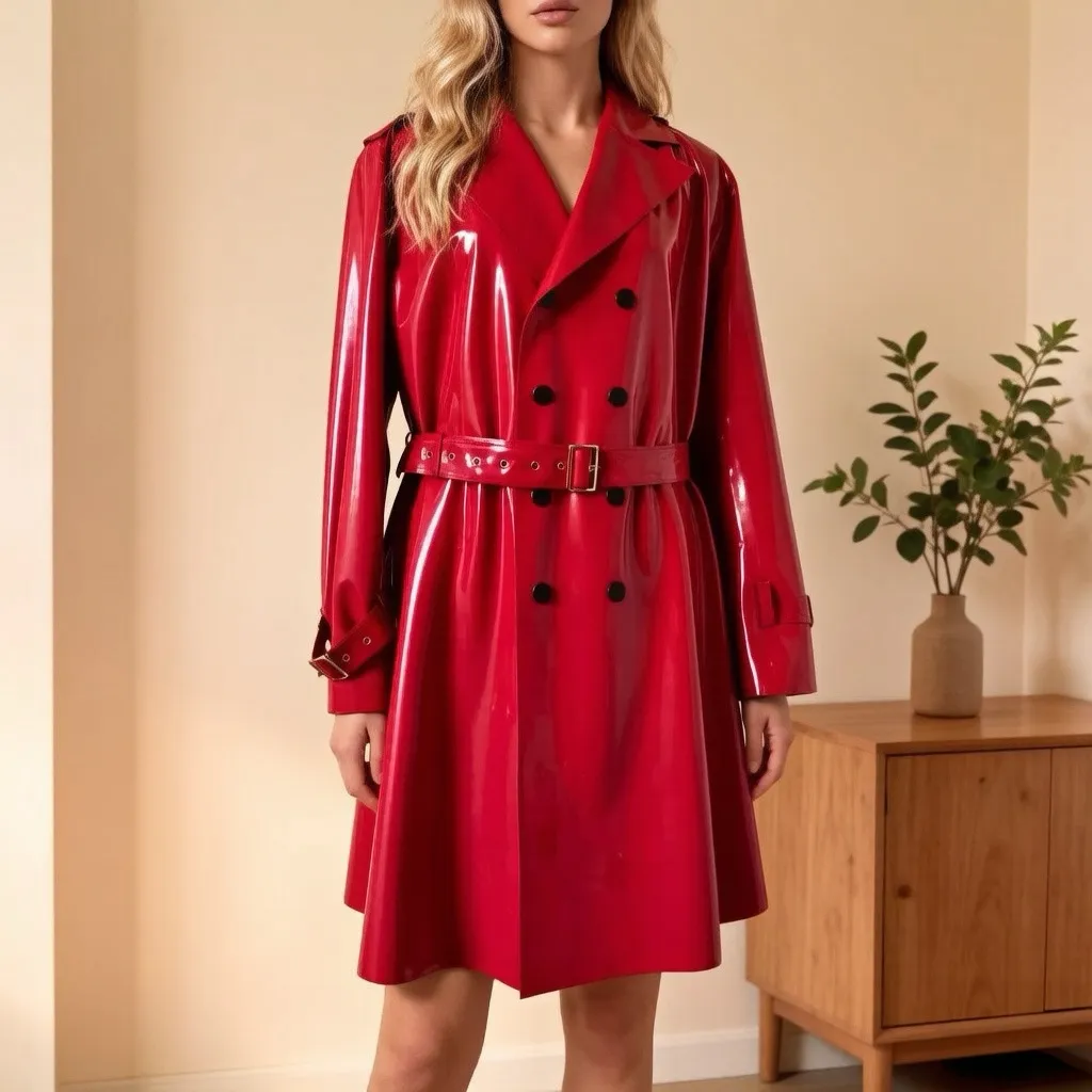 Women's Latex Trench Coat — handmade latex, made to measure