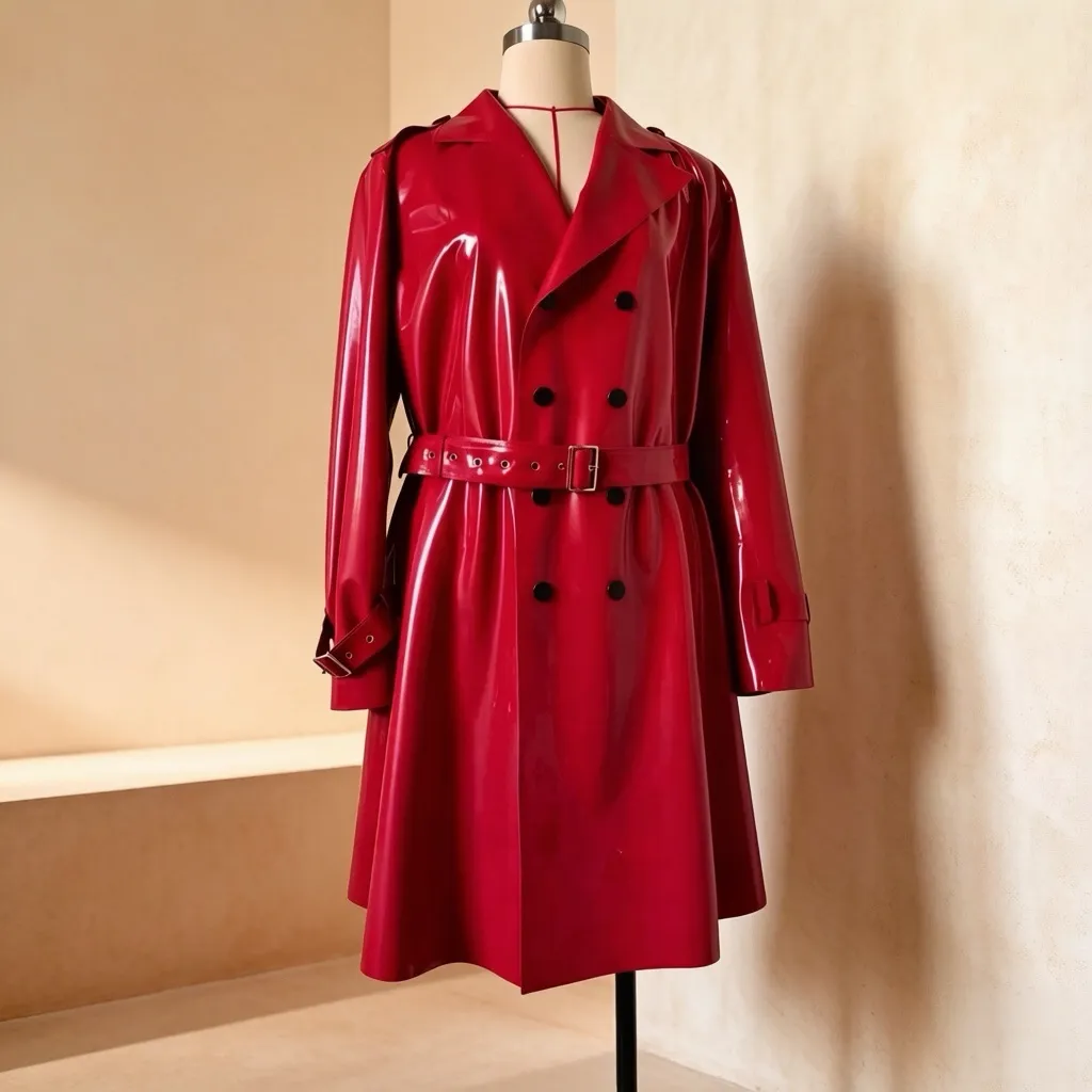 Women's Latex Trench Coat view 2