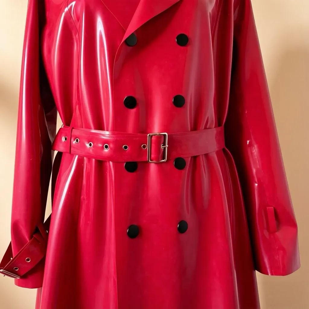 Women's Latex Trench Coat view 3