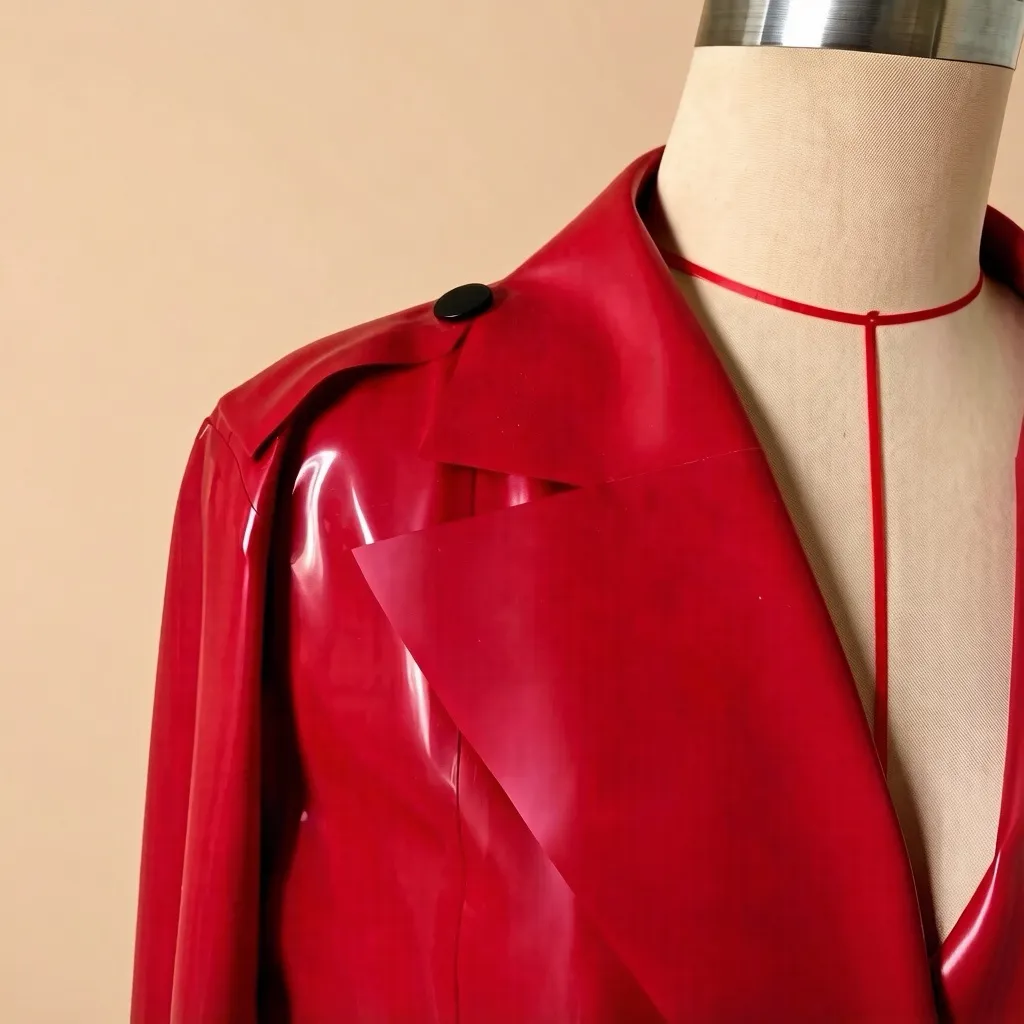Women's Latex Trench Coat view 5