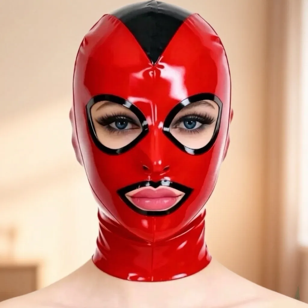 Latex Color-Block Hood / Mask — handmade latex, made to measure