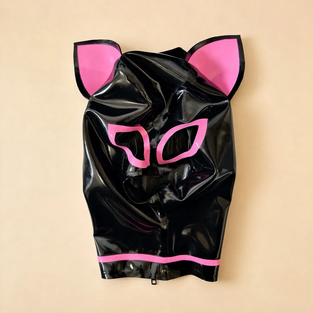 Latex Hood / Mask with Cat Ear — Morrigan view 5