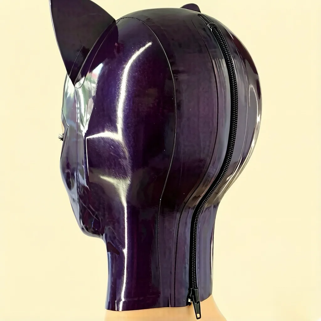 Latex Hood / Mask with Cat Ear — Tavian view 3