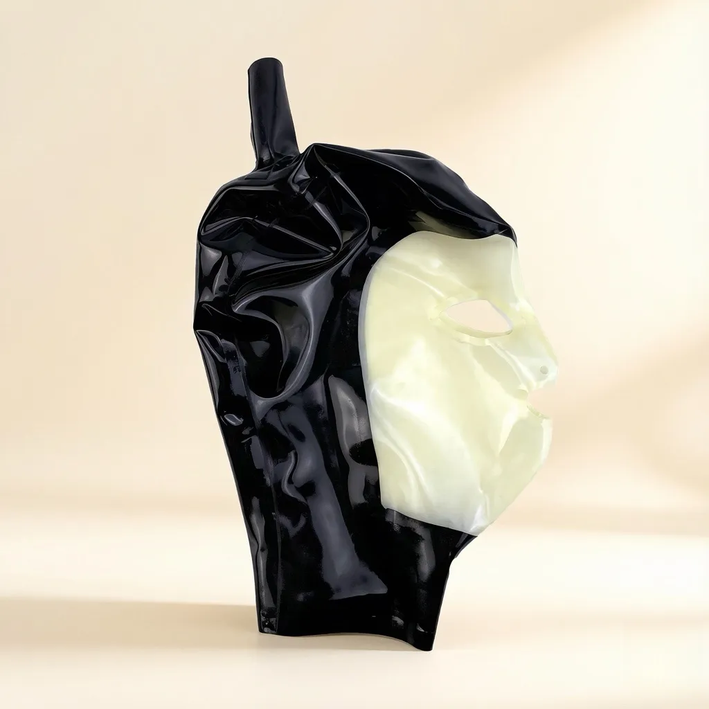 Latex Hood / Mask with Wig Ponytail — Seraphine view 3