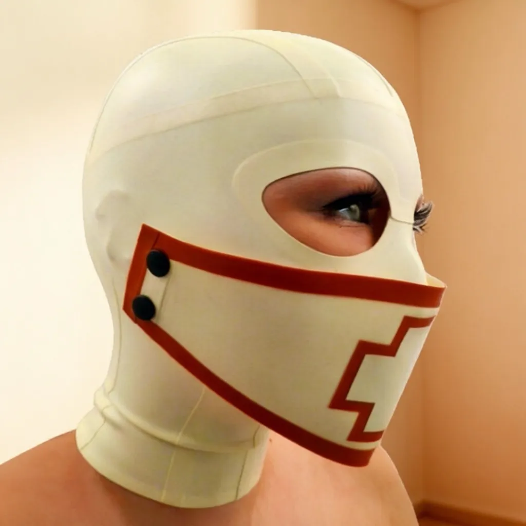 Latex Hood with Face Mask view 2