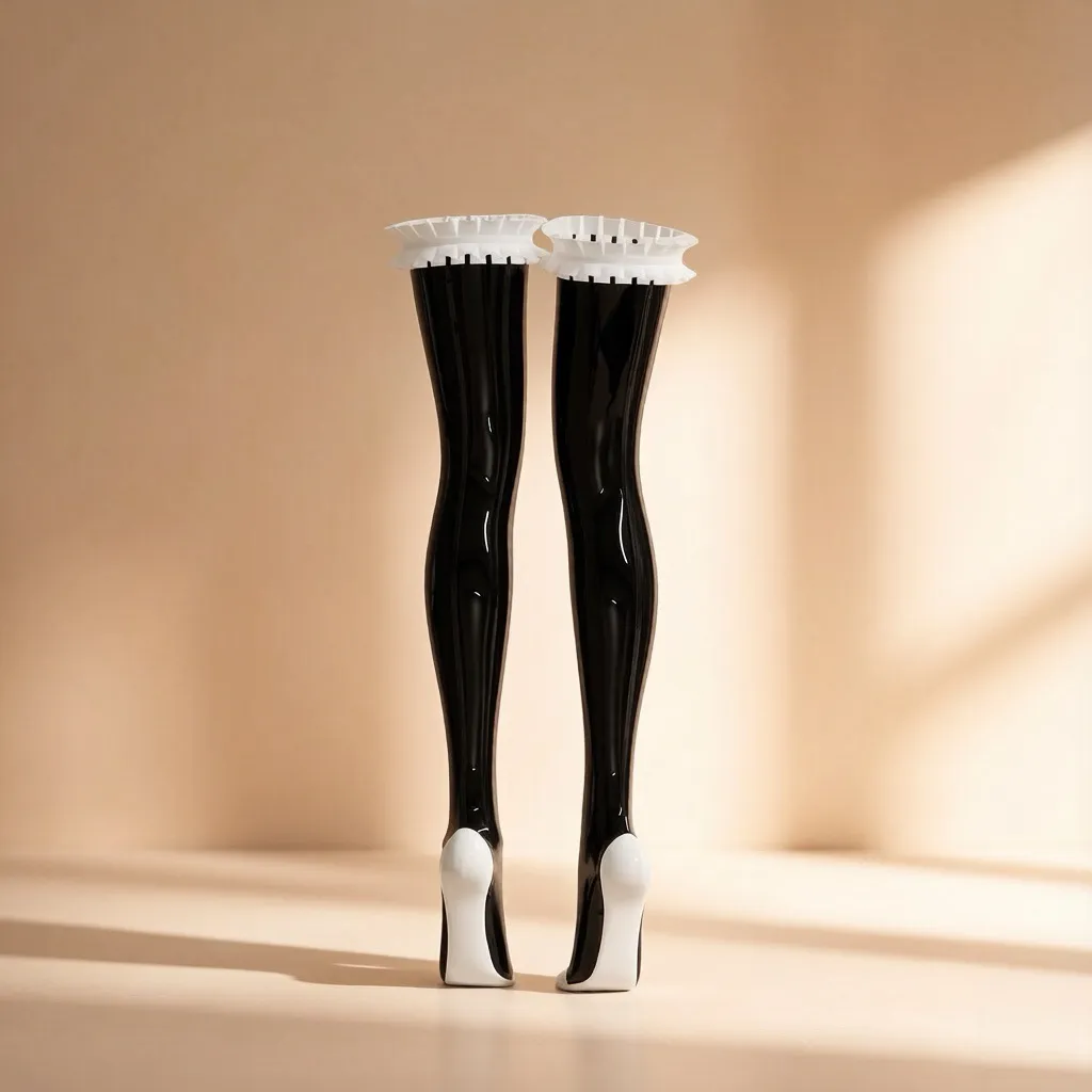 Latex Lace Thigh-high / Over-the-knee Stockings — Delphine view 3