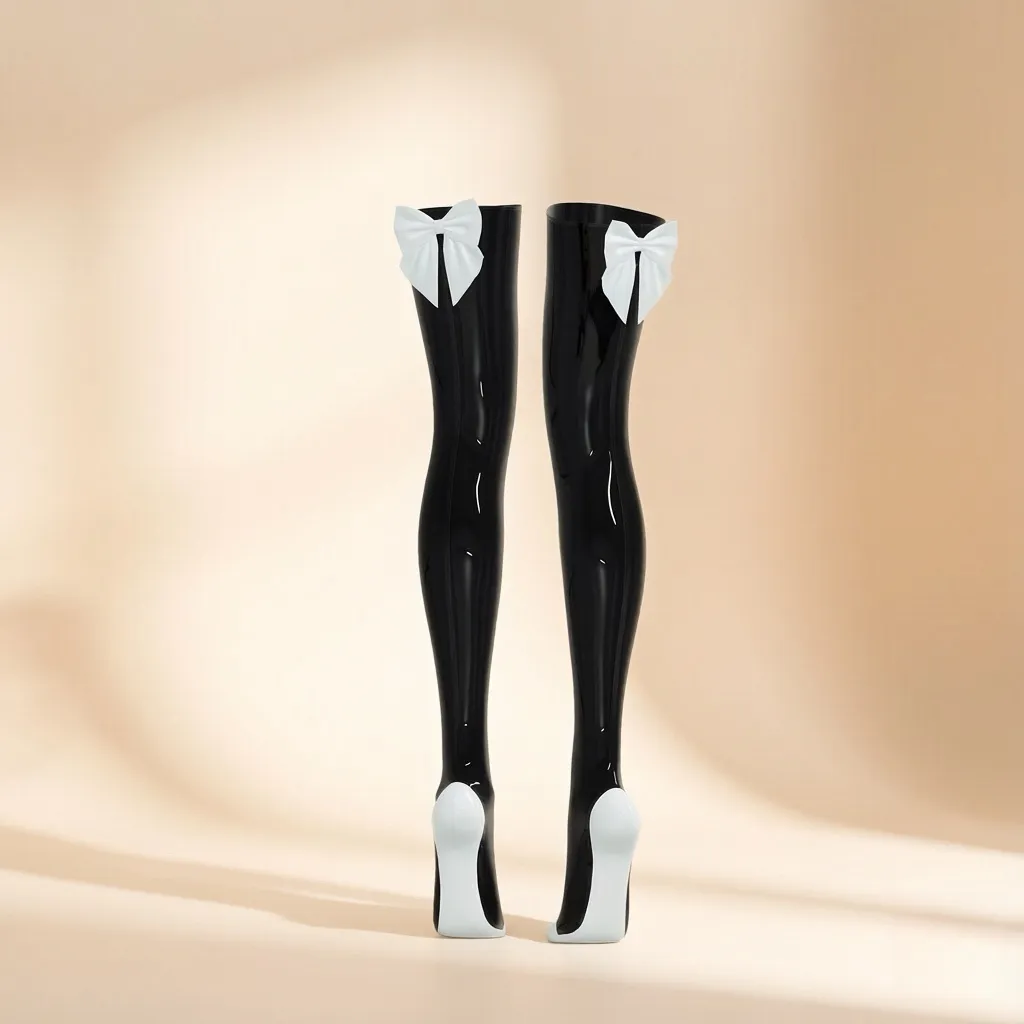 Latex Lace Thigh-high / Over-the-knee Stockings — Ember view 3