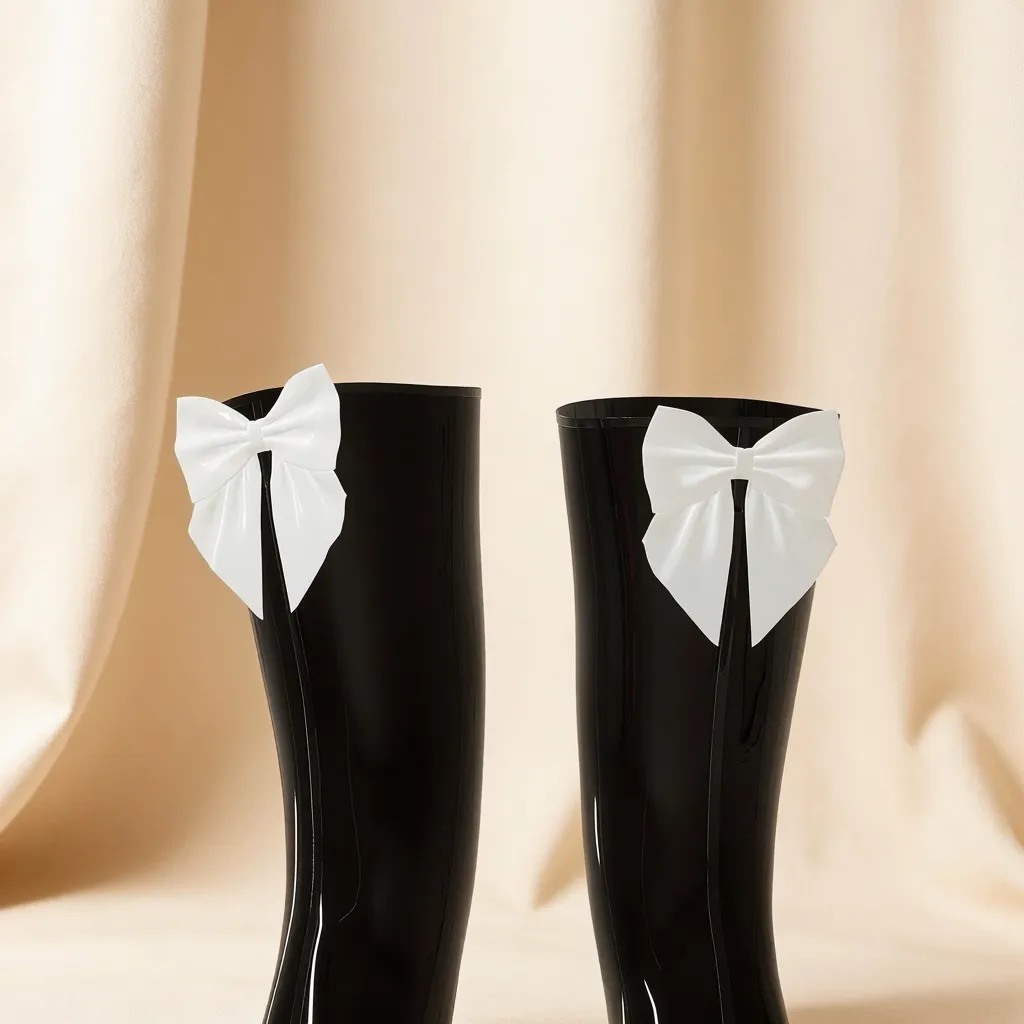 Latex Lace Thigh-high / Over-the-knee Stockings — Ember view 4