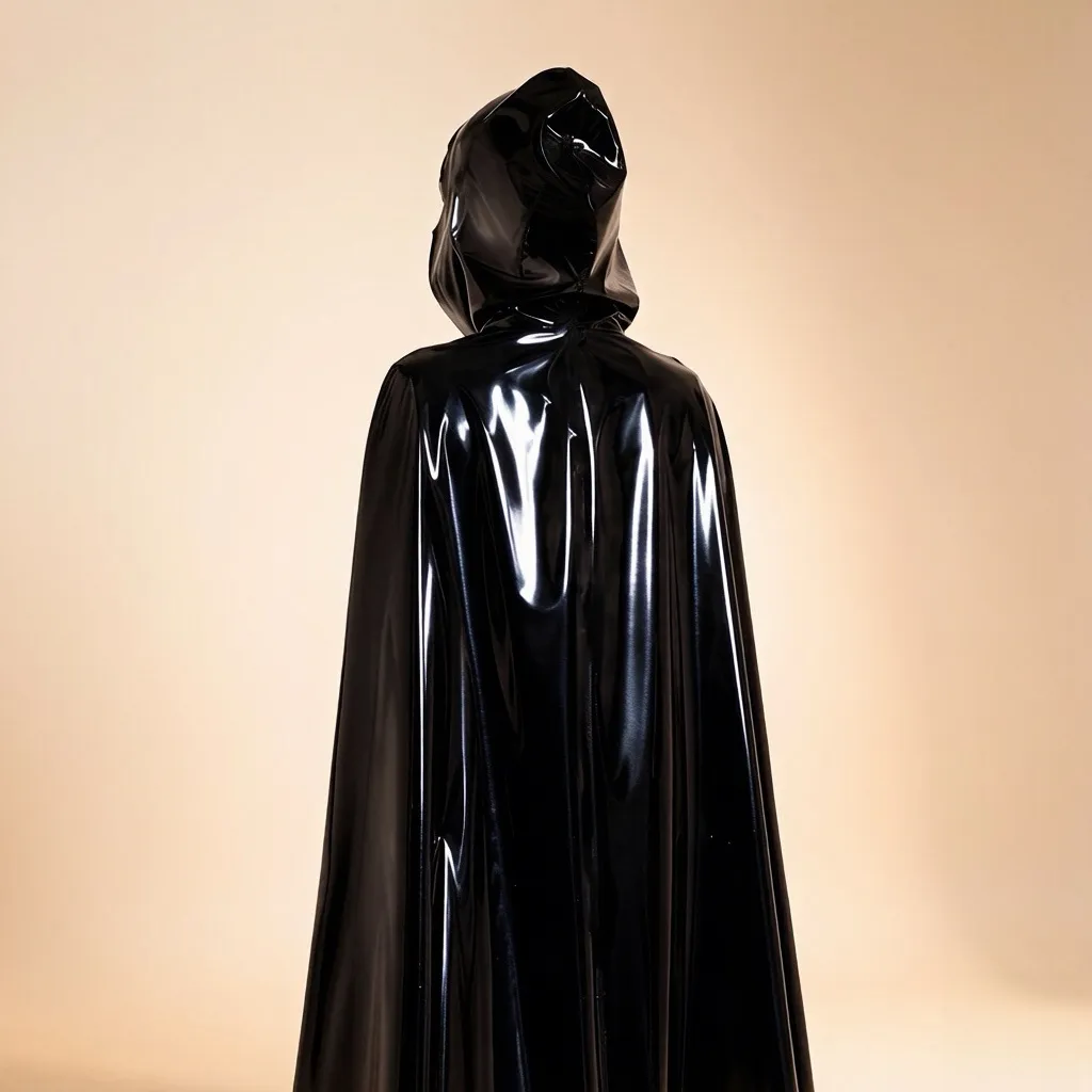 Women's Latex Hooded Cloak / Cape view 4