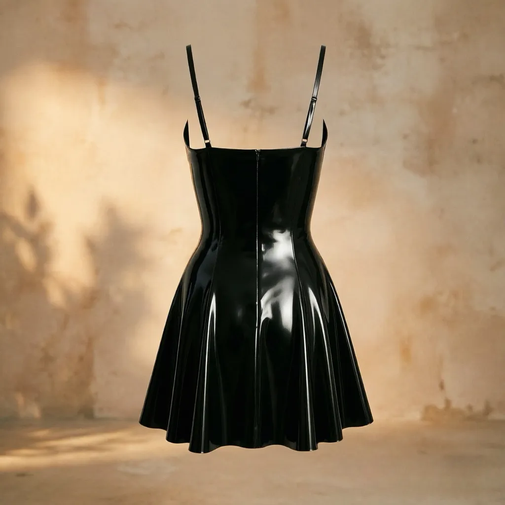 Women's Latex Spaghetti Strap Dress / One-piece — Kestrel view 4