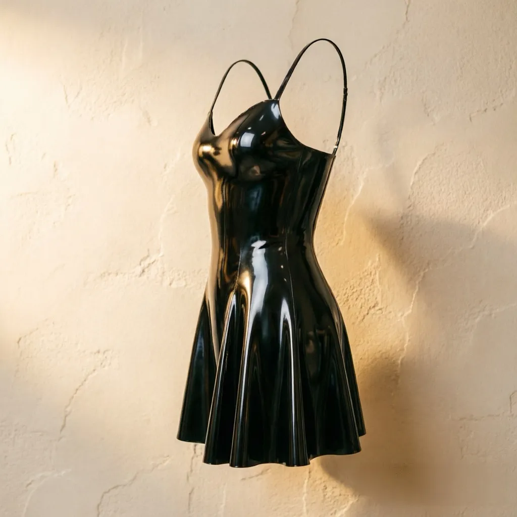 Women's Latex Spaghetti Strap Dress / One-piece — Kestrel view 5