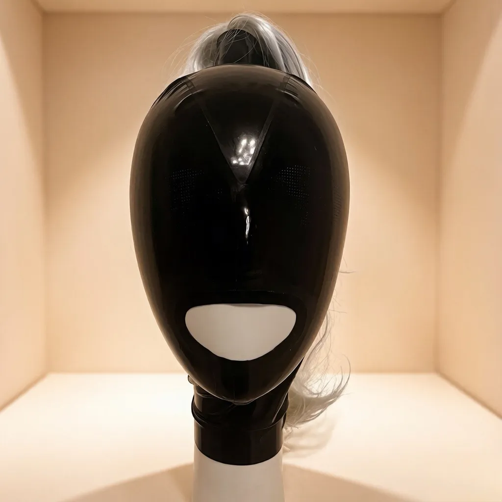 Latex Hood / Mask with Wig Ponytail — Orinthia view 2
